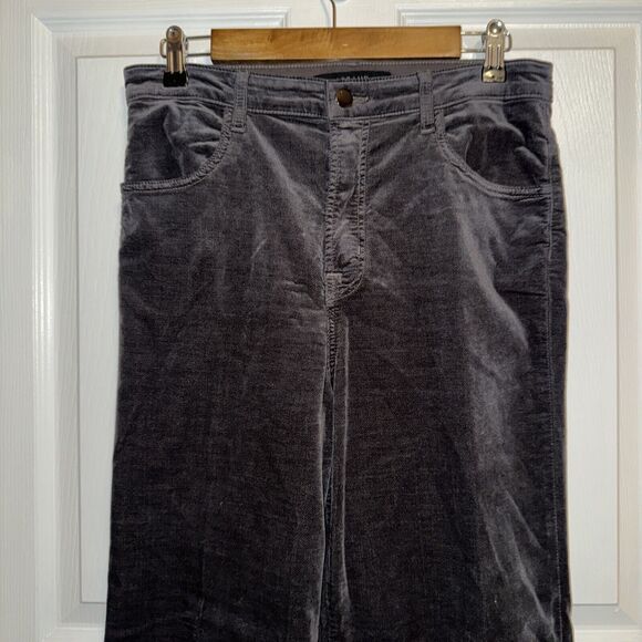 J Brand Joan Crop High Rise Corduroy Pants Sz 30 Wide Leg Sleepwalker Grey - Picture 1 of 6